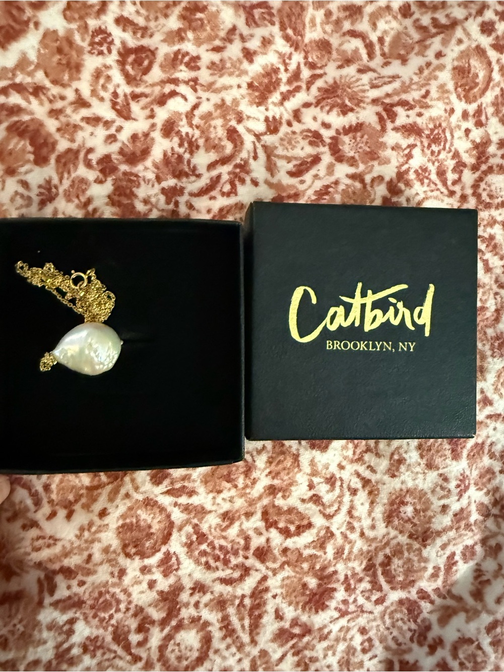 Catbird Gold Baroque Pearl Pendant Necklace